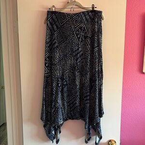 Lauren by Ralph Lauren Blue and White Asymmetrical Skirt